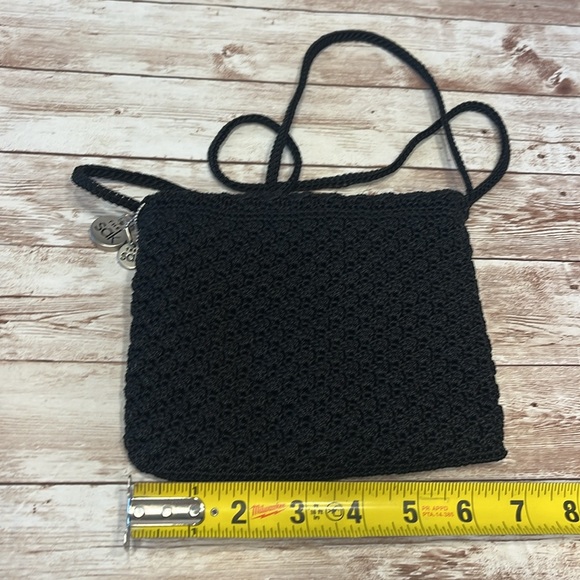 The Sak Mini Crossbody Black Crocheted Nylon Soft Durable - Picture 4 of 10